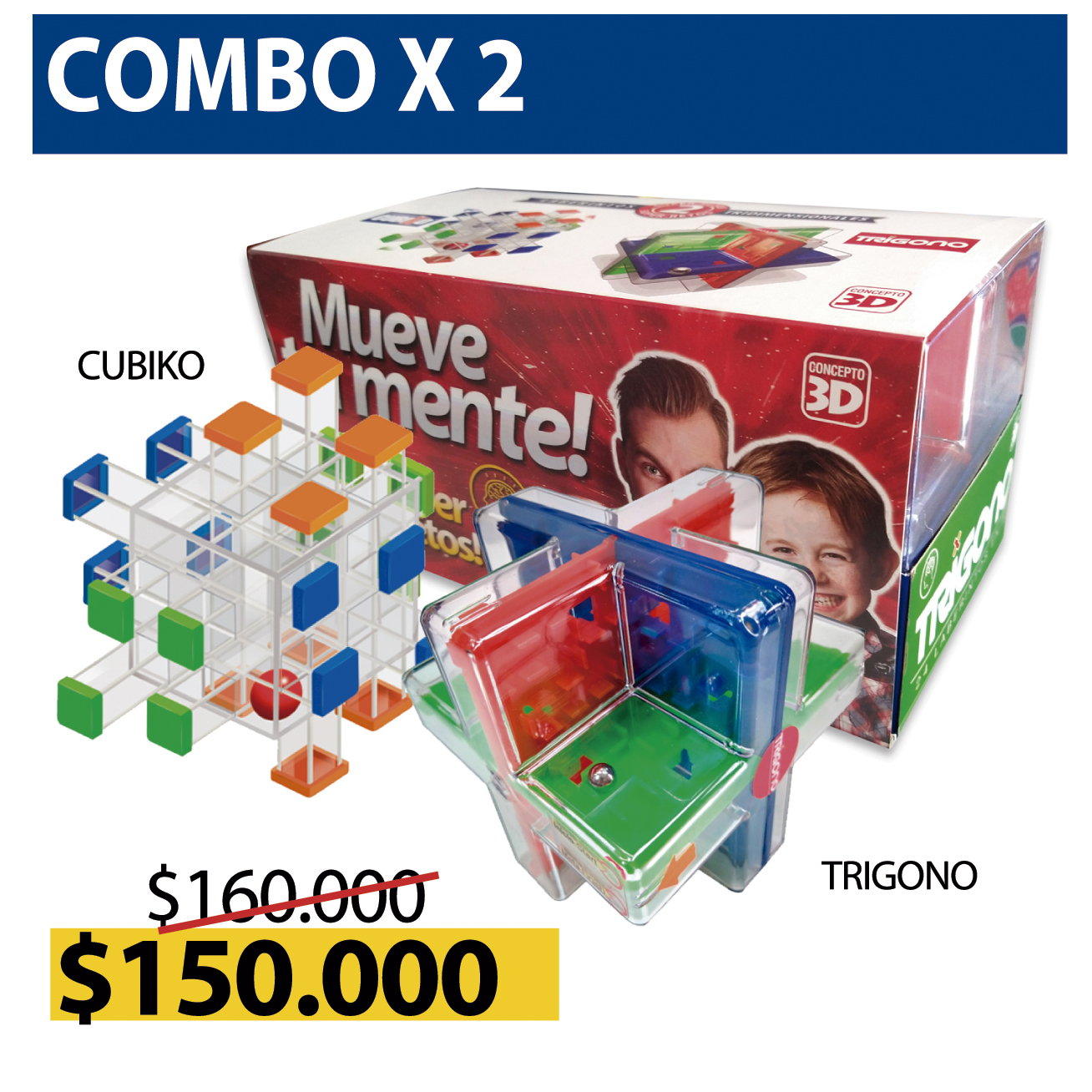 Combo 2 laberintos Cubiko mas Trigono